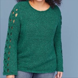 Lane Bryant green long sleeve sweater size 14-16